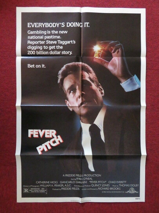 FEVER PITCH FOLDED US ONE SHEET POSTER RYAN O'NEAL 1985 Movie posters