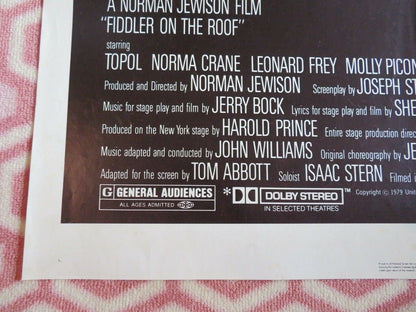 FIDDLER ON THE ROOF US ONE SHEET POSTER TOPOL NORMA CRANE 1971 Movie posters