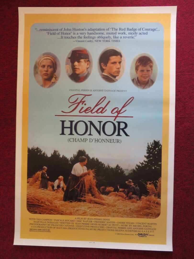 FIELD OF HONOR US ONE SHEET ROLLED POSTER CRIS CAMPION PASCALE ROCARD 1987 Movie posters