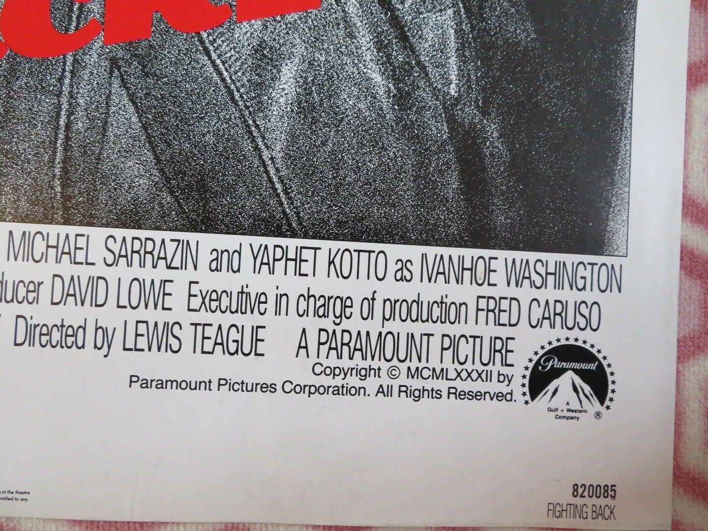 FIGHTING BACK US ONE SHEET POSTER TOM SKERRITT PATTI LOPONE 1982 Movie posters