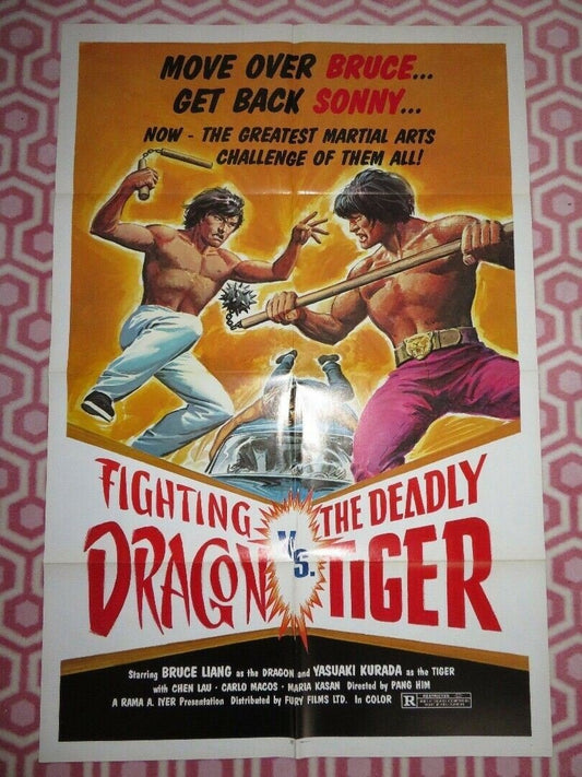 FIGHTING DRAGON VS. THE DEADLY TIGER/ Call Me Dragon US ONE SHEET POSTER 1980 Movie posters