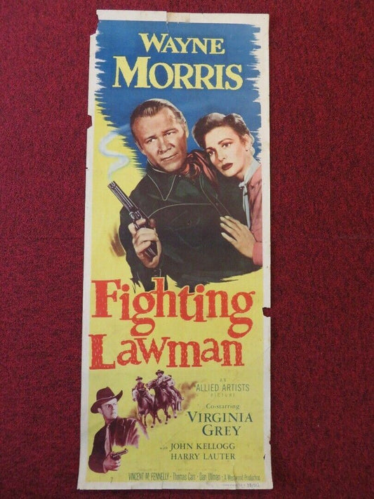 FIGHTING LAWMAN US INSERT (14"x 36") POSTER WAYNE MORRIS VIRGINIA GREY 1953 Movie posters