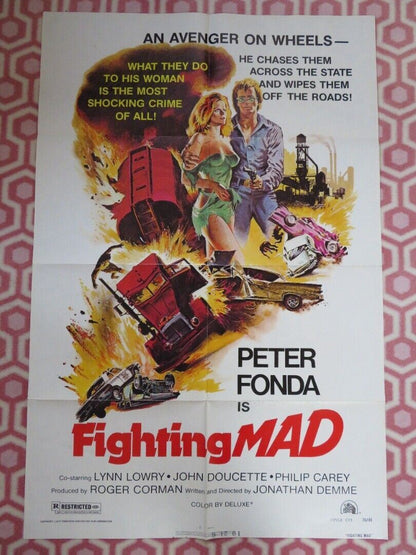 FIGHTING MAD STYLE B FOLDED US ONE SHEET POSTER LYNN LOWRY JOHN DOUCETTE 1976 - Rendezvous Cinema
