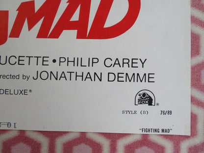 FIGHTING MAD STYLE B FOLDED US ONE SHEET POSTER LYNN LOWRY JOHN DOUCETTE 1976 - Rendezvous Cinema