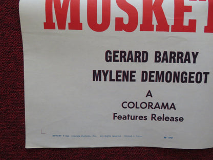 FIGHTING MUSKETEERS FOLDED US ONE SHEET POSTER GERARD BARRAY M. DEMONGEOT 1963 Rendezvous Cinema Movie posters