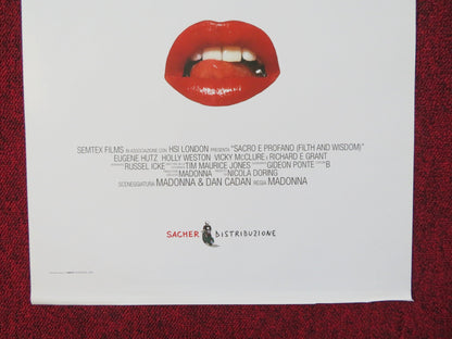 FILTH AND WISDOM ITALIAN LOCANDINA POSTER MADONNA EUGENE HUTZ 2008 Rendezvous Cinema Movie posters