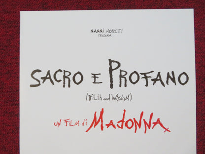 FILTH AND WISDOM ITALIAN LOCANDINA POSTER MADONNA EUGENE HUTZ 2008 Rendezvous Cinema Movie posters