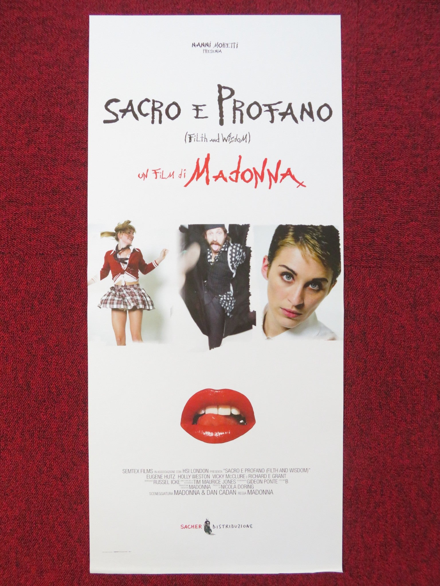 FILTH AND WISDOM ITALIAN LOCANDINA POSTER MADONNA EUGENE HUTZ 2008 Rendezvous Cinema Movie posters