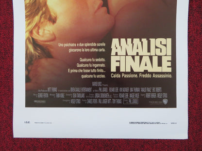 FINAL ANALYSIS ITALIAN LOCANDINA POSTER RICHARD GERE KIM BASINGER 1992 Rendezvous Cinema Movie posters