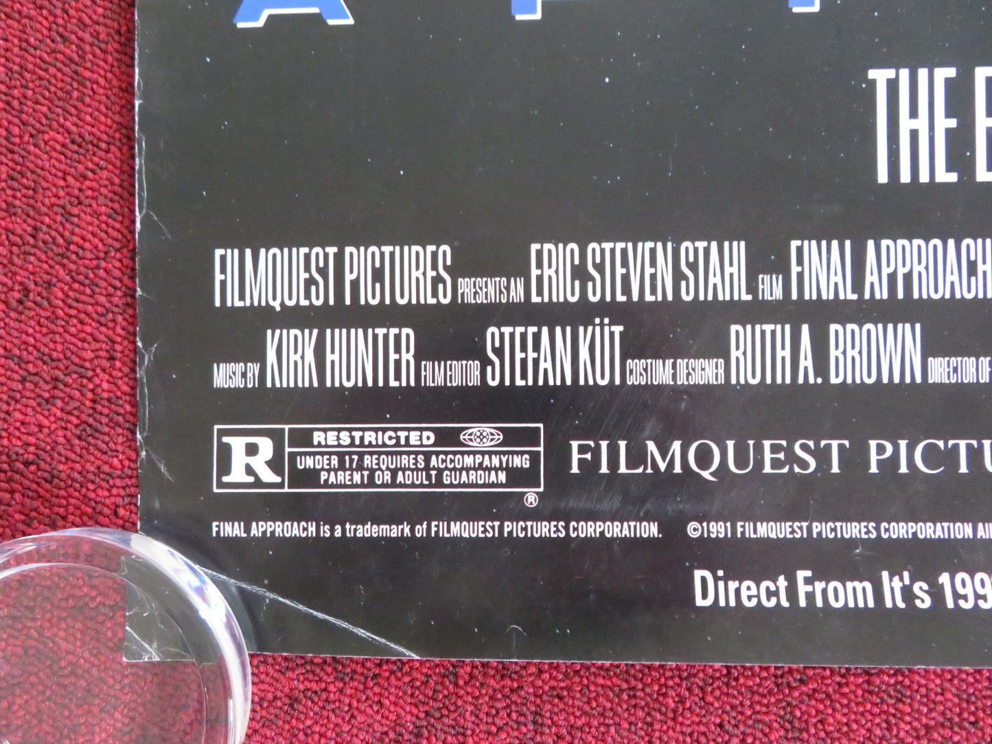 FINAL APPROACH US ONE SHEET ROLLED POSTER JAMES SIKKING HECTOR ELIZONDO 1991 Rendezvous Cinema Movie posters