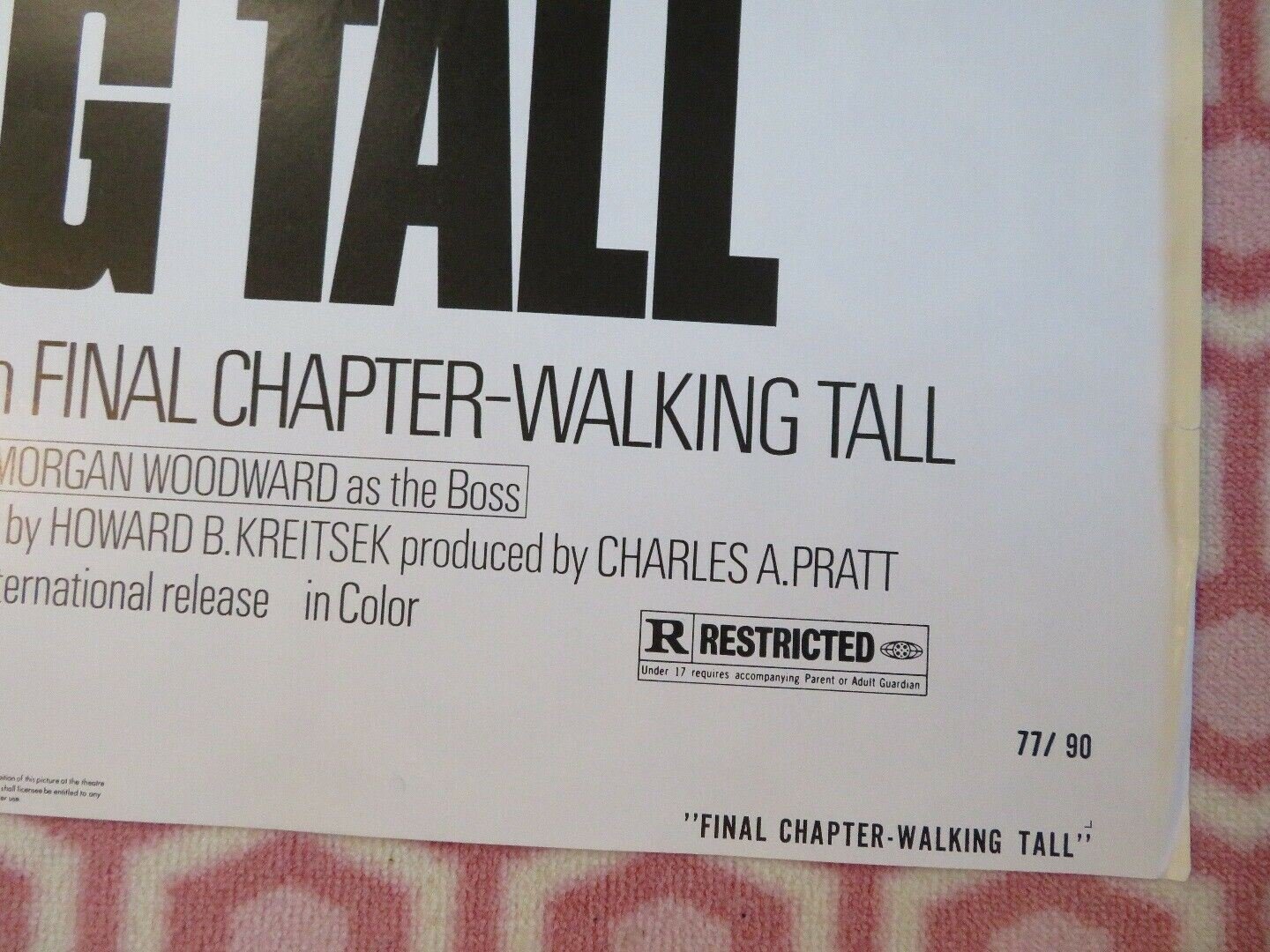 FINAL CHAPTER- WALKING TALL US ONE SHEET POSTER BO SVENSON MARGARET BLYE 1977 - Rendezvous Cinema