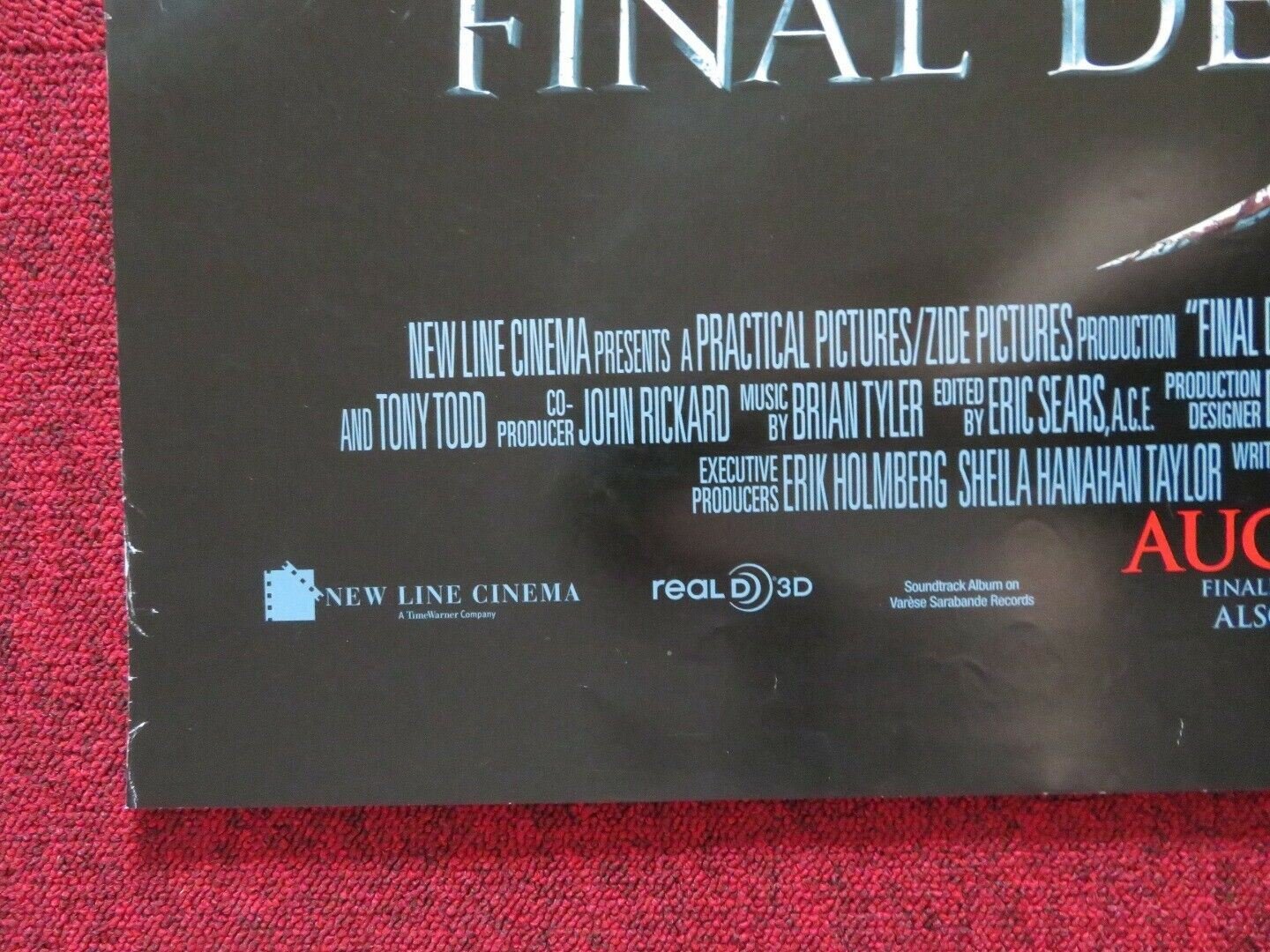 FINAL DESTINATION 5 3D US ONE SHEET ROLLED POSTER NICHOLAS D'AGOSTO 2011 Movie posters