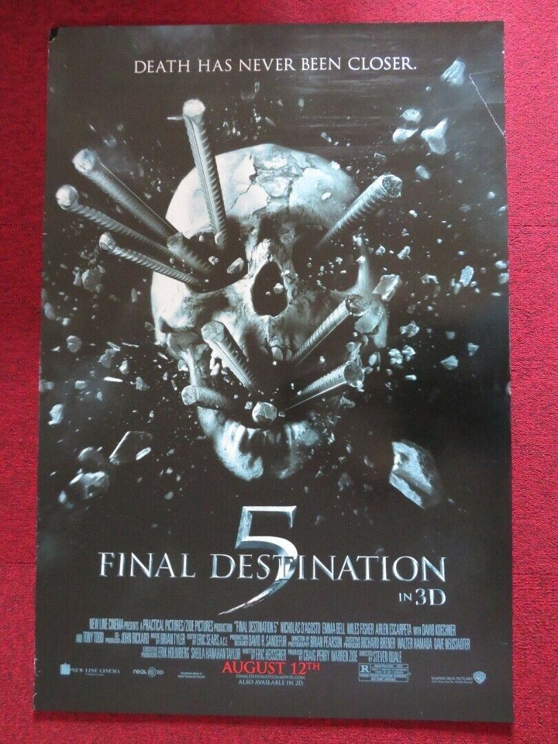 FINAL DESTINATION 5 3D US ONE SHEET ROLLED POSTER NICHOLAS D'AGOSTO 2011 Movie posters