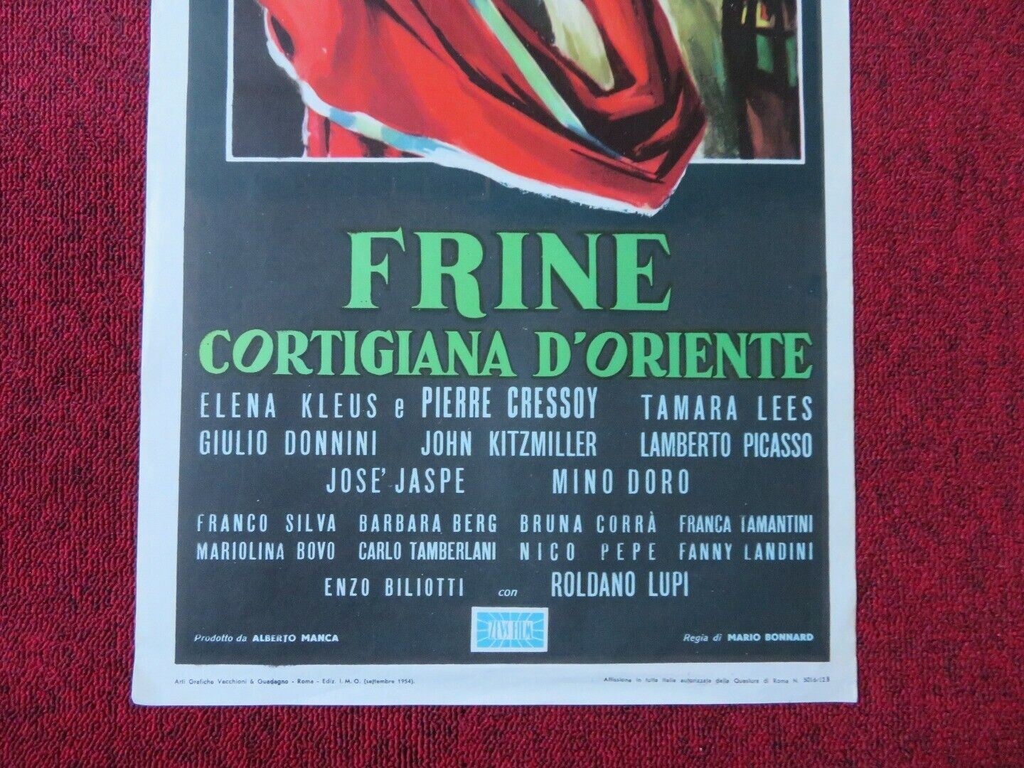 FINE COTIGIANA D'ORIENTE ITALIAN LOCANDINA (27.5"x13") POSTER ELENA KLEUS 1953 Movie posters