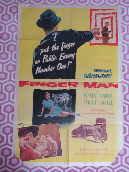 FINGER MAN FOLDED US ONE SHEET POSTER FRANK LOVEJOY 1955 Movie posters