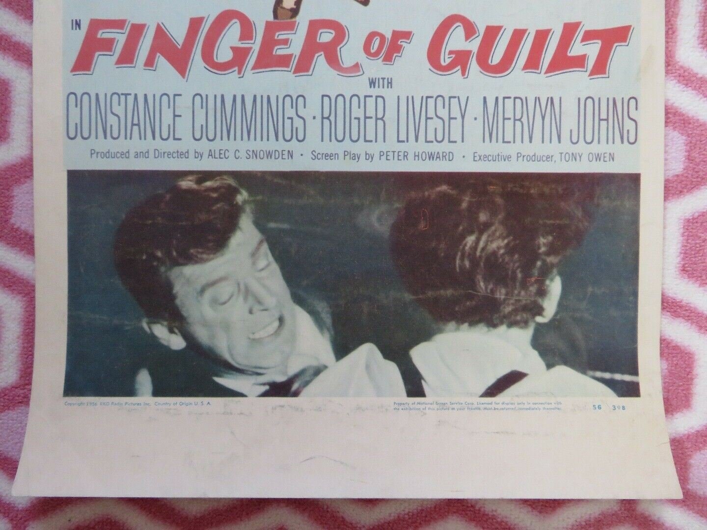FINGER OF GUILT US INSERT (14"x 36") POSTER RICHARD BASEHART MARY MURPHY 1956 Movie posters