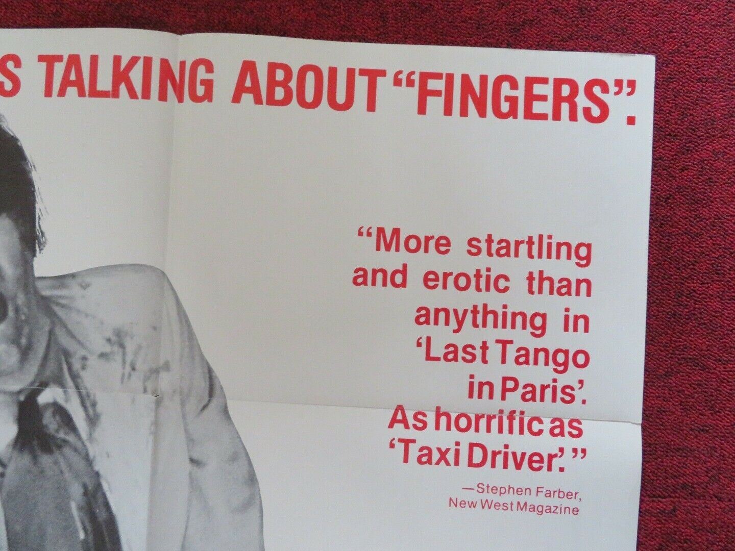 FINGERS FOLDED US ONE SHEET POSTER HARVEY KEITEL TISA FARROW 1978 Movie posters