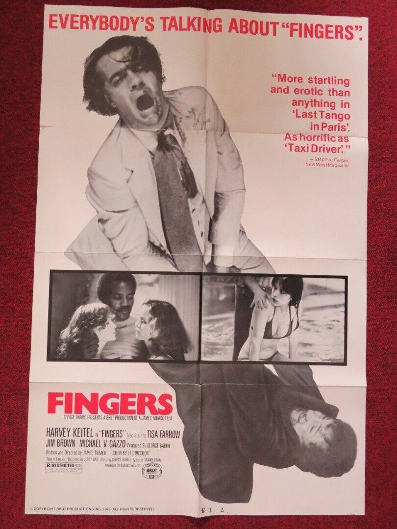 FINGERS FOLDED US ONE SHEET POSTER HARVEY KEITEL TISA FARROW 1978 Movie posters