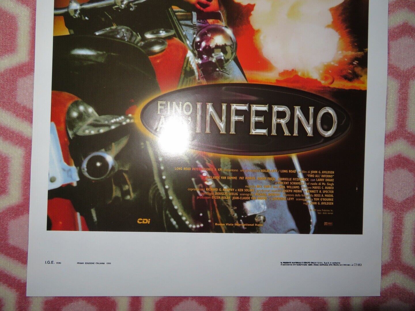 FINO ALL'INFERNO / Inferno ITALIAN LOCANDINA (27.5"x13") POSTER VAN DAMME 1999 Movie posters