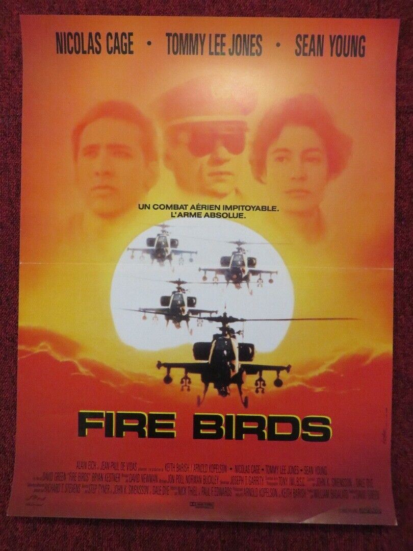 FIRE BIRDS FRENCH (15"x 21") POSTER NICOLAS CAGE TOMMY LEE JONES 1990 - Rendezvous Cinema