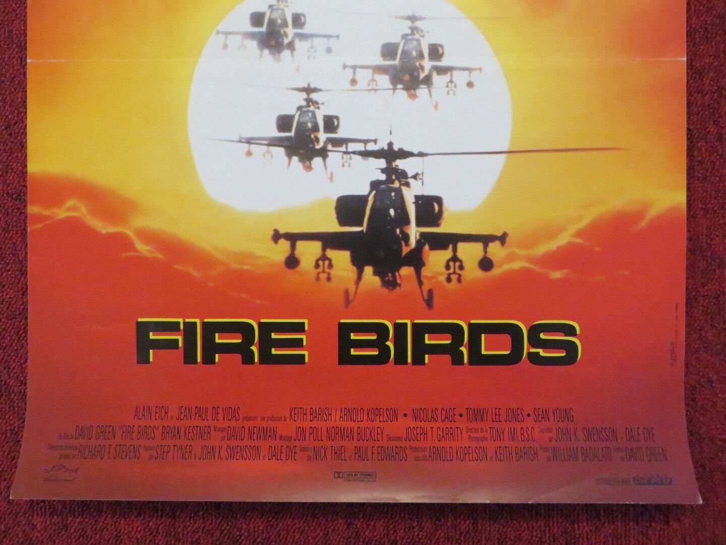 FIRE BIRDS FRENCH (15"x 21") POSTER NICOLAS CAGE TOMMY LEE JONES 1990 - Rendezvous Cinema
