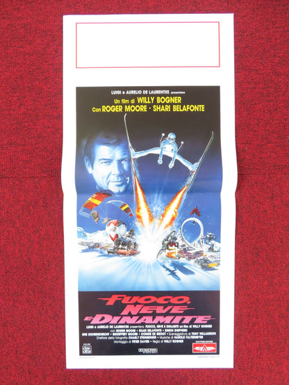 FIRE, ICE & DYNAMITE ITALIAN LOCANDINA POSTER ROGER MOORE SHARI BELAFONTE 1990 Rendezvous Cinema Movie posters