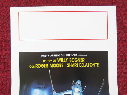 FIRE, ICE & DYNAMITE ITALIAN LOCANDINA POSTER ROGER MOORE SHARI BELAFONTE 1990 Rendezvous Cinema Movie posters