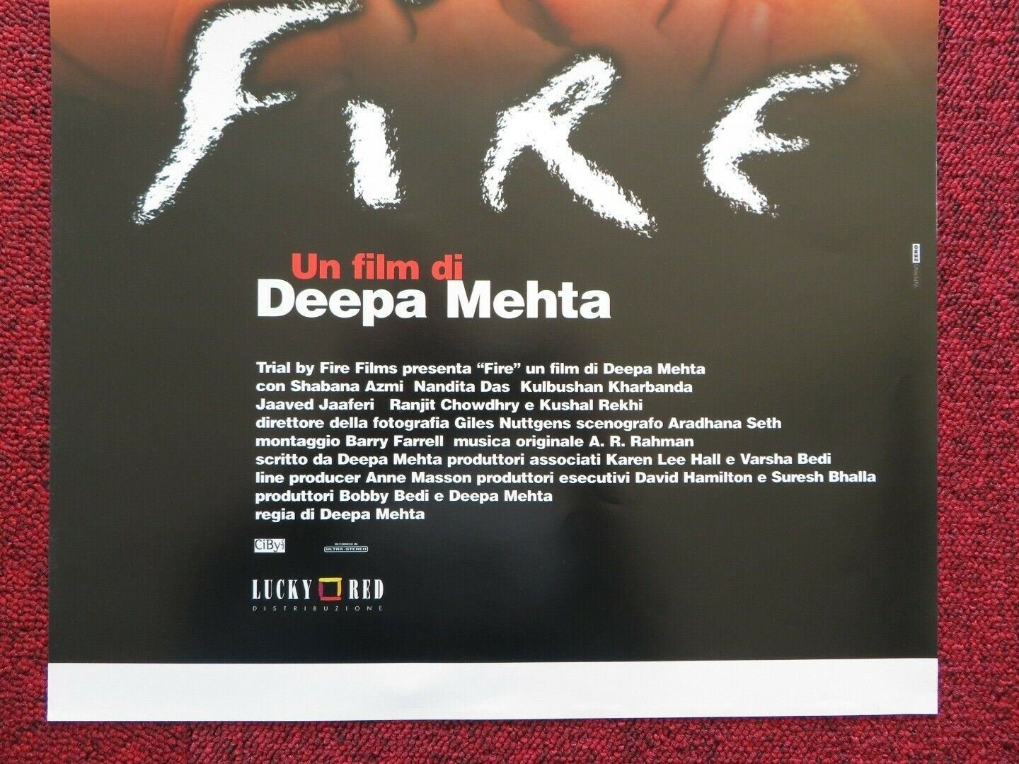 FIRE ITALIAN LOCANDINA (27.5"x12.5") POSTER DEEPA MEHTA 1998 Movie posters