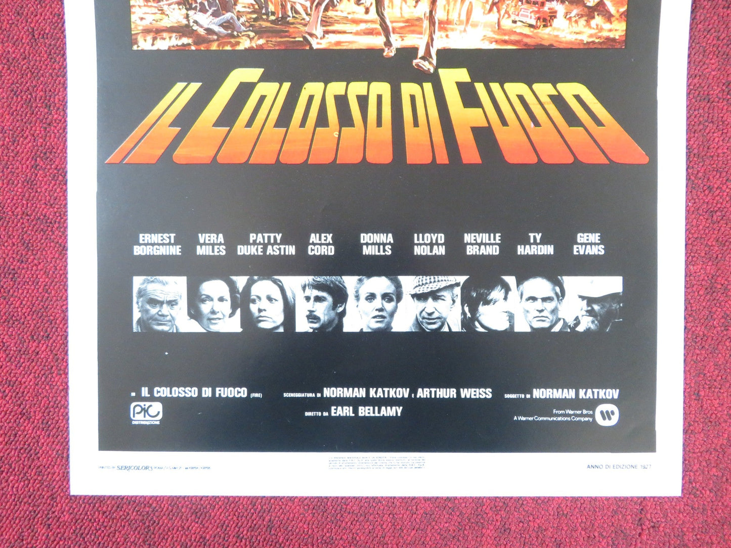 FIRE ITALIAN LOCANDINA POSTER ERNEST BORGNINE VERA MILES 1977 Rendezvous Cinema Movie posters