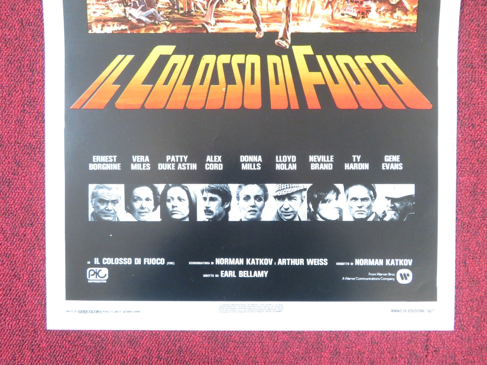FIRE ITALIAN LOCANDINA POSTER ERNEST BORGNINE VERA MILES 1977 Rendezvous Cinema Movie posters
