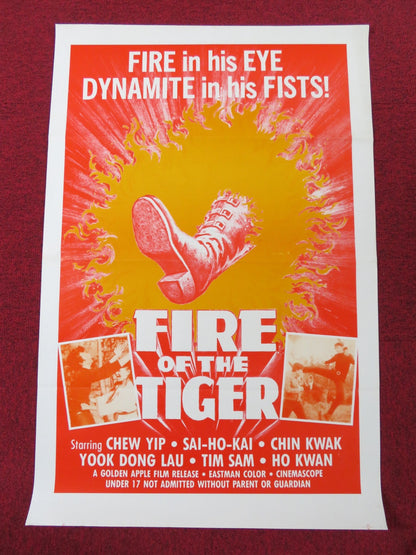 FIRE OF THE TIGER US ONE SHEET ROLLED POSTER KUNG FU CHEW YIP SAI - HO - KAI 70s Rendezvous Cinema Movie posters