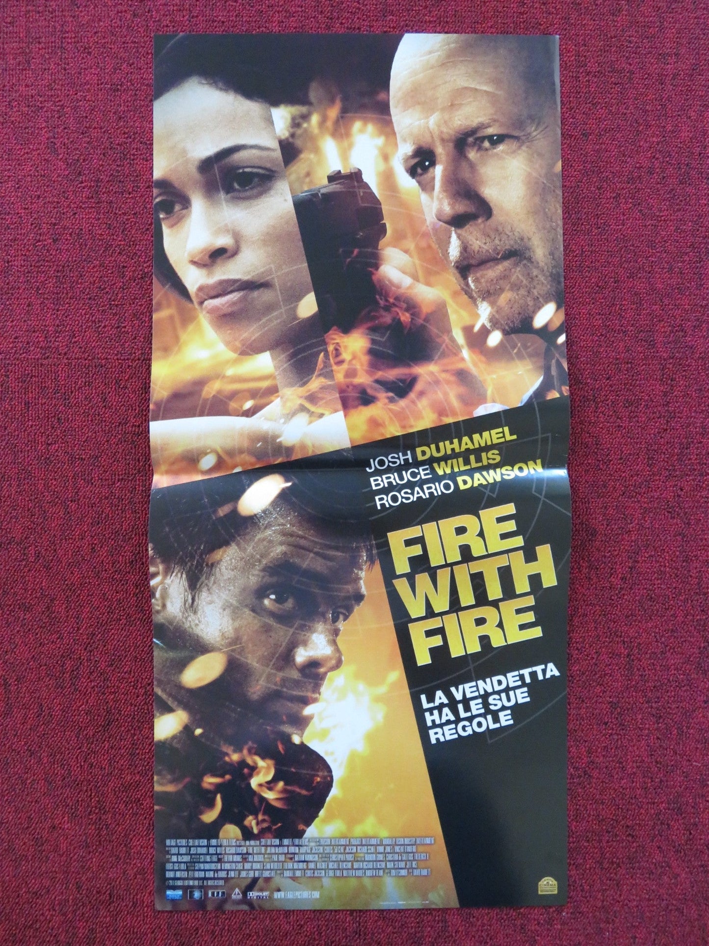 FIRE WITH FIRE ITALIAN LOCANDINA POSTER JOSH DUHAMEL BRUCE WILLIS 2012 Rendezvous Cinema Movie posters