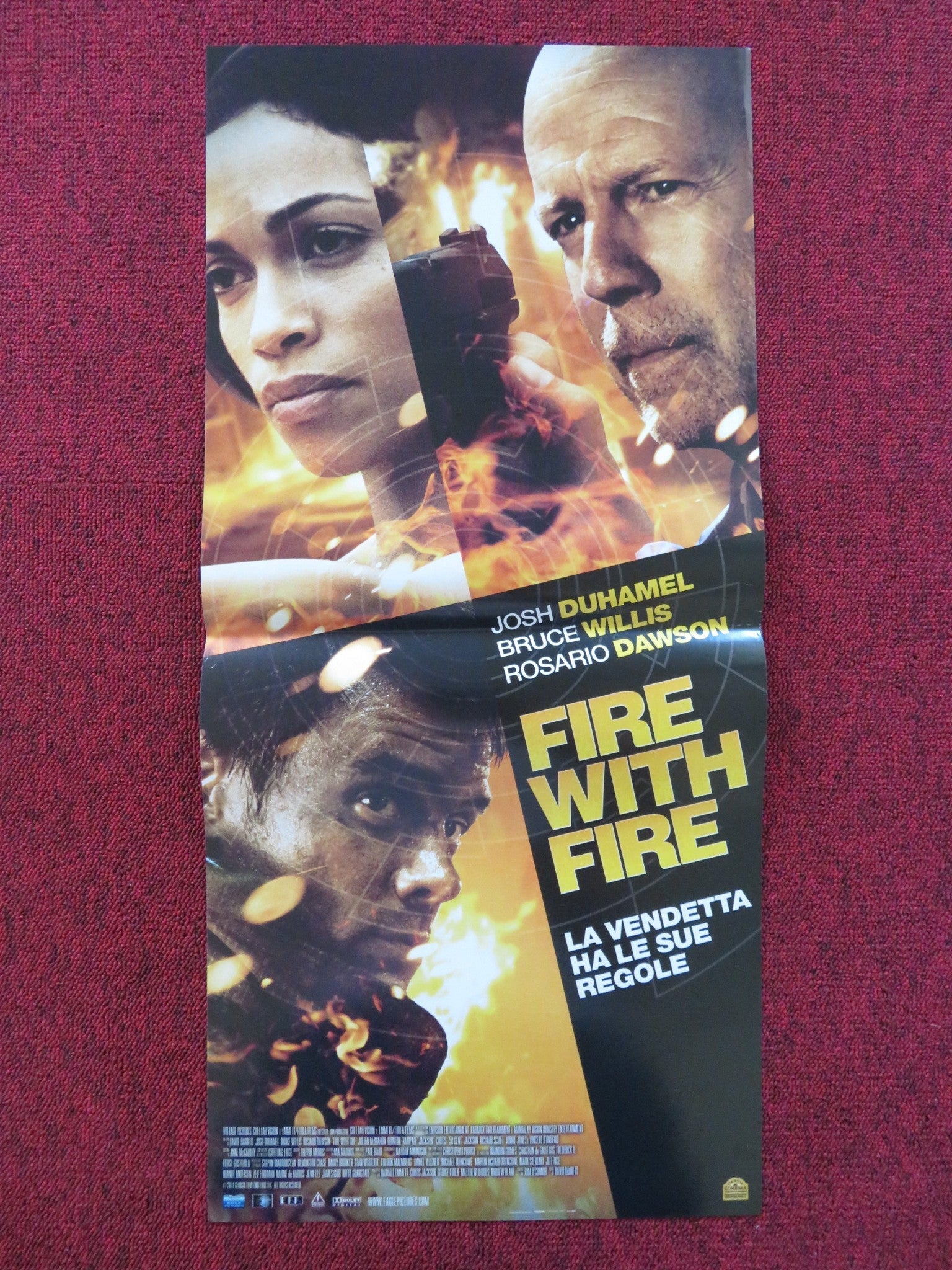 FIRE WITH FIRE ITALIAN LOCANDINA POSTER JOSH DUHAMEL BRUCE WILLIS 2012 Rendezvous Cinema Movie posters