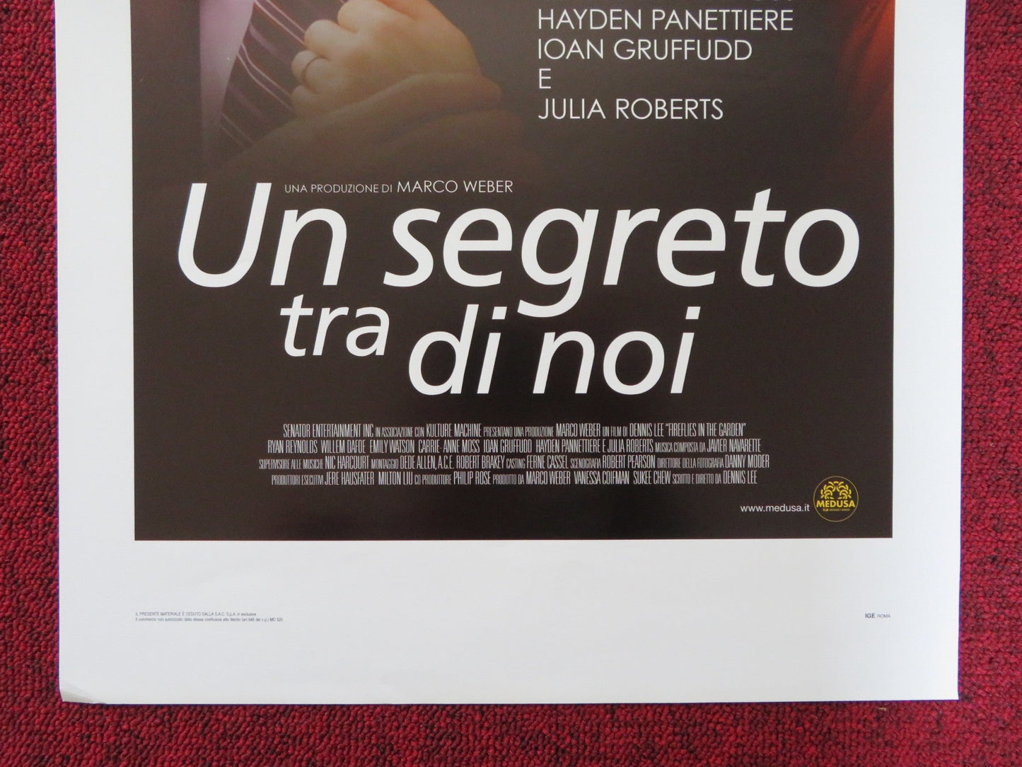 FIREFLIES IN THE GARDEN ITALIAN LOCANDINA POSTER RYAN REYNOLDS WILLEM DAFOE 2008 Rendezvous Cinema Movie posters