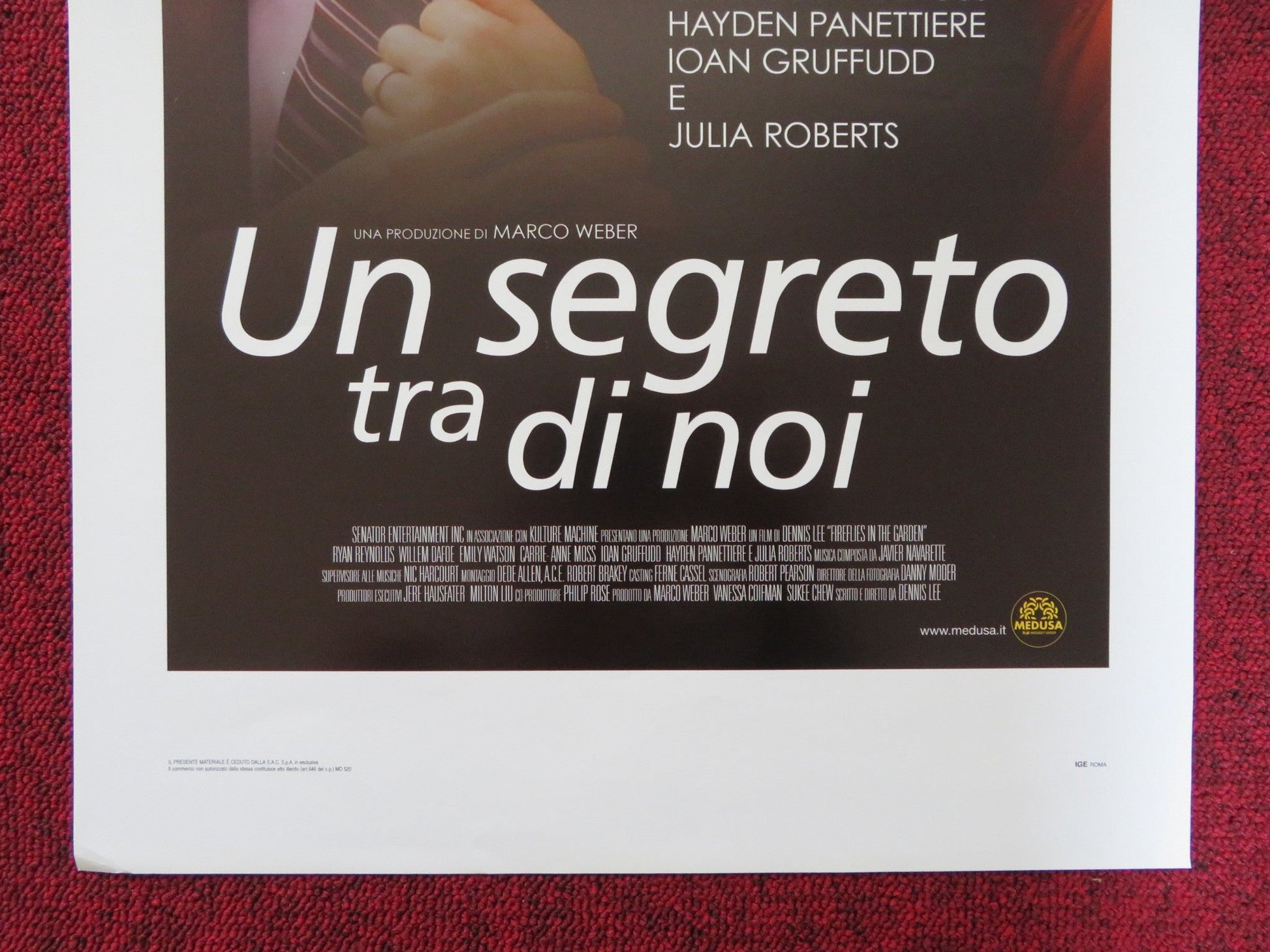 FIREFLIES IN THE GARDEN ITALIAN LOCANDINA POSTER RYAN REYNOLDS WILLEM DAFOE 2008 Rendezvous Cinema Movie posters