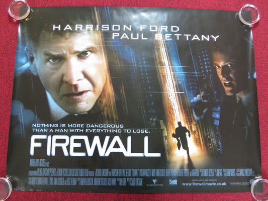 FIREWALL UK QUAD (30"x 40") ROLLED POSTER HARRISON FORD PAUL BETTANY 2006 Rendezvous Cinema Movie posters