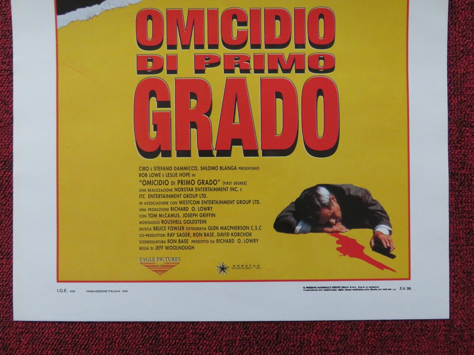 FIRST DEGREE ITALIAN LOCANDINA POSTER LESLIE HOPE ROB LOWE 1995 Rendezvous Cinema Movie posters