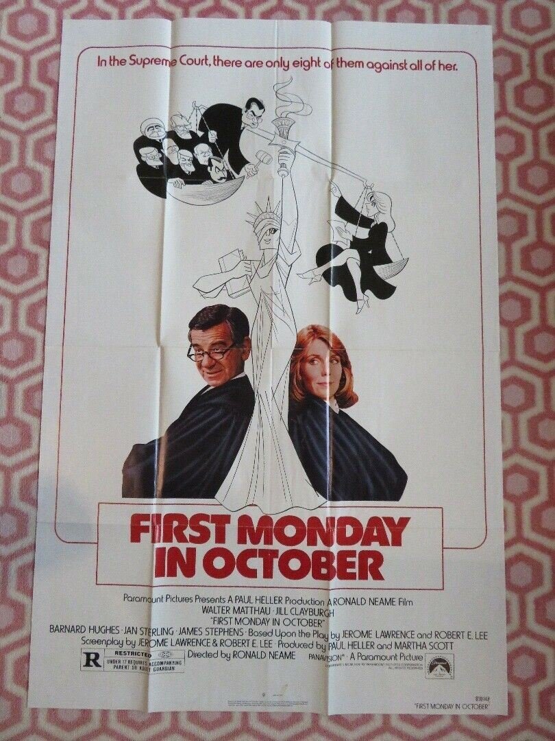 FIRST MONDAY IN OCTOBER US ONE SHEET POSTER WALTER MATTHAU JILL CLAYBURG 1981 Movie posters