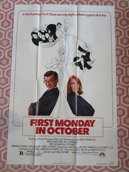 FIRST MONDAY IN OCTOBER US ONE SHEET POSTER WALTER MATTHAU JILL CLAYBURG 1981 Movie posters