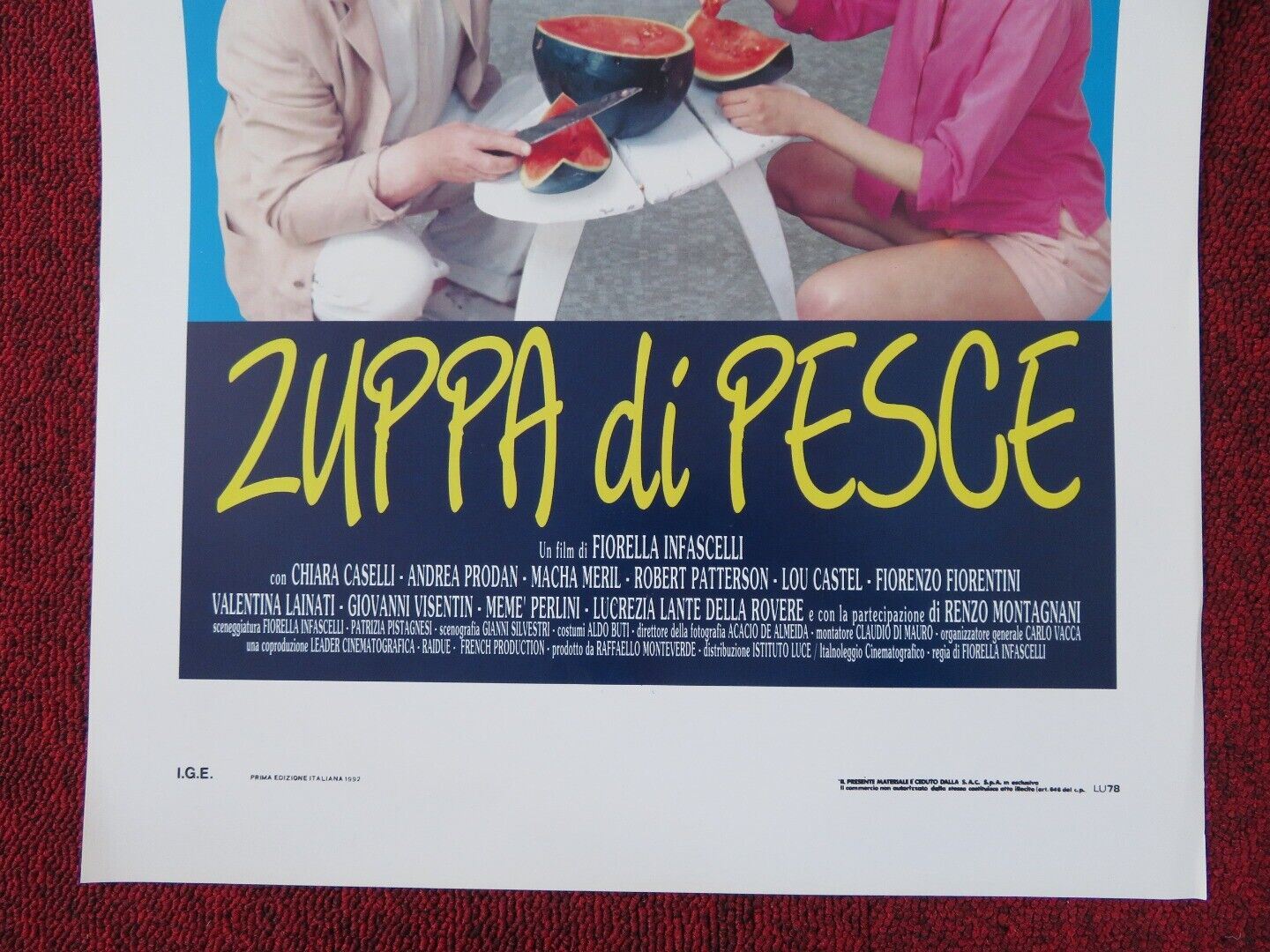FISH SOUP ITALIAN LOCANDINA (27.5"x13") POSTER CHIARA CASELLI ANDREA PRODAN 1992 Movie posters