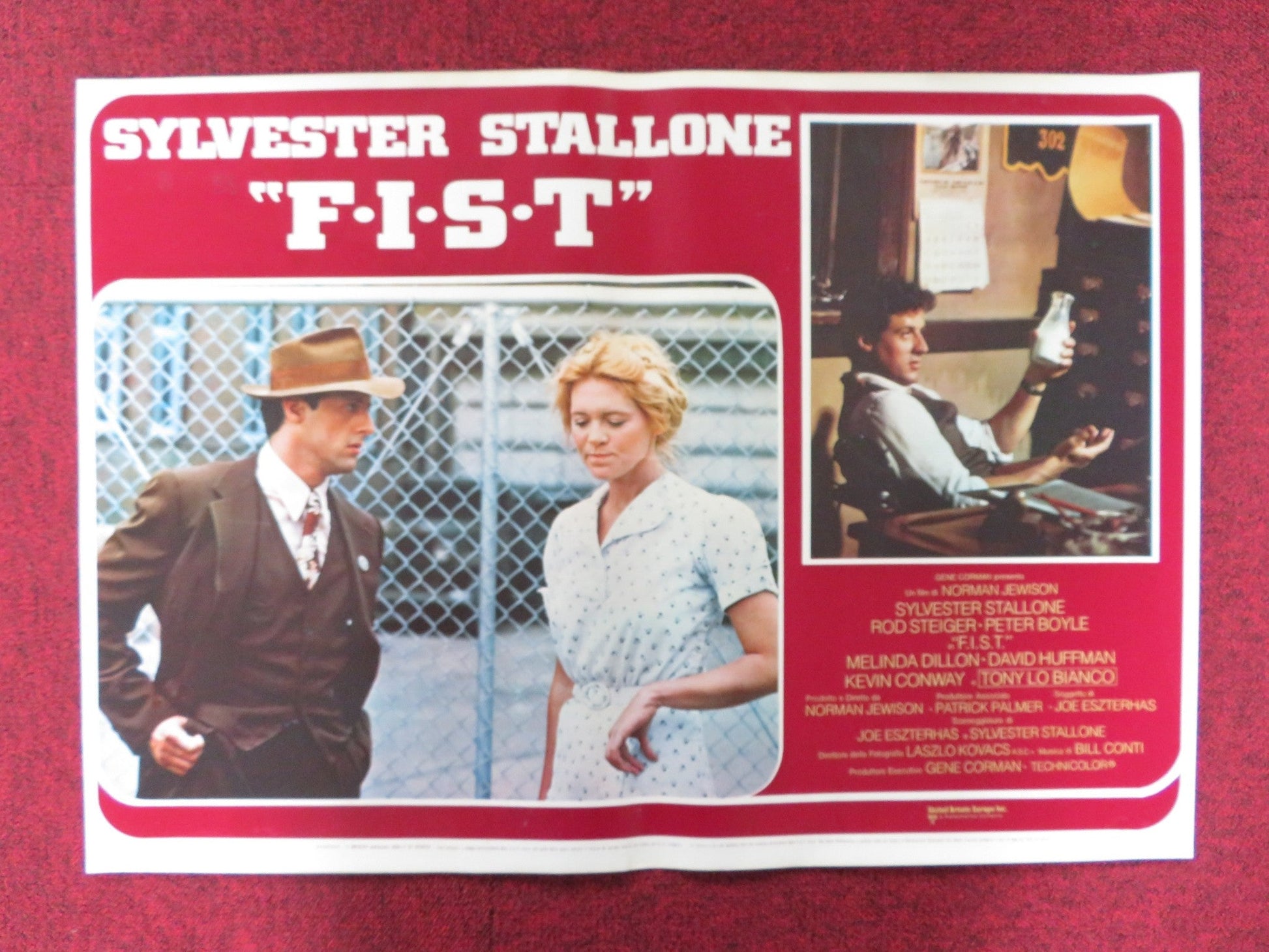 F.I.S.T. - D ITALIAN FOTOBUSTA POSTER SYLVESTER STALLONE ROD STEIGER 1978 Rendezvous Cinema Movie posters