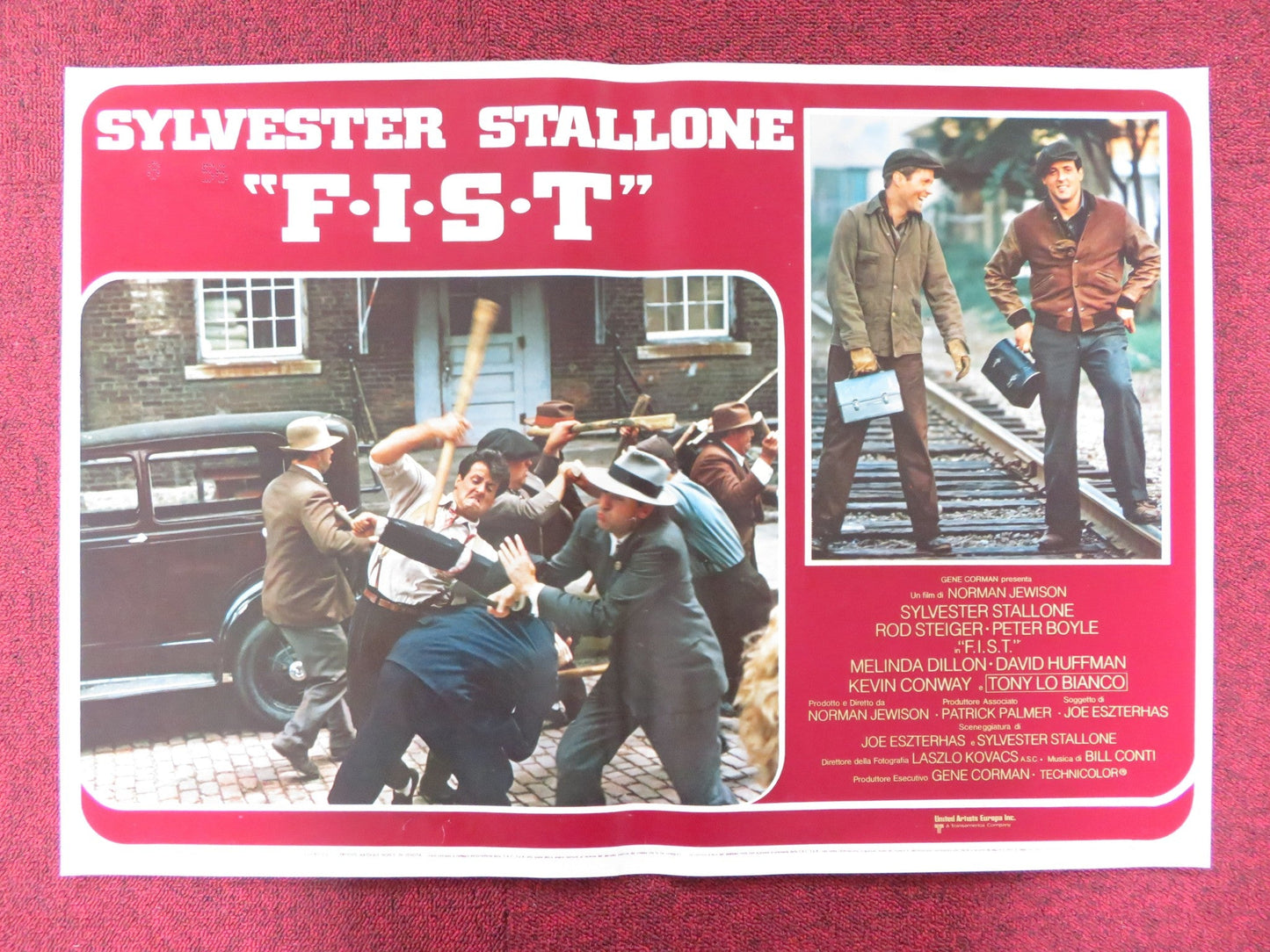 F.I.S.T. - F ITALIAN FOTOBUSTA POSTER SYLVESTER STALLONE ROD STEIGER 1978 Rendezvous Cinema Movie posters