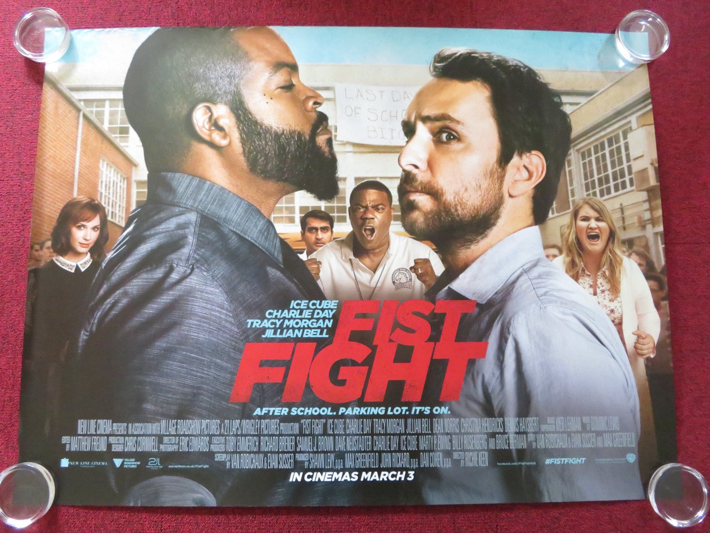 FIST FIGHT UK QUAD ROLLED POSTER CHARLIE DAY ICE CUBE 2017 Rendezvous Cinema Movie posters