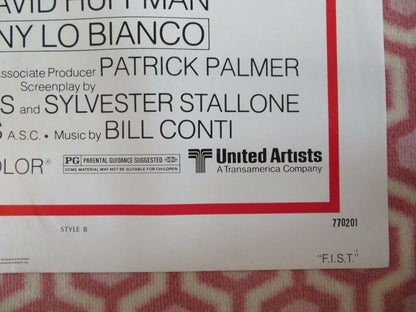 F.I.S.T STYLE B US ONE SHEET POSTER SYLVESTER SALLONE ROD STEIGER 1977 Movie posters