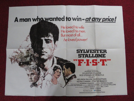 F.I.S.T UK QUAD POSTER FOLDED SYLVESTER STALLONE ROD STEIGER 1978 Rendezvous Cinema Movie posters