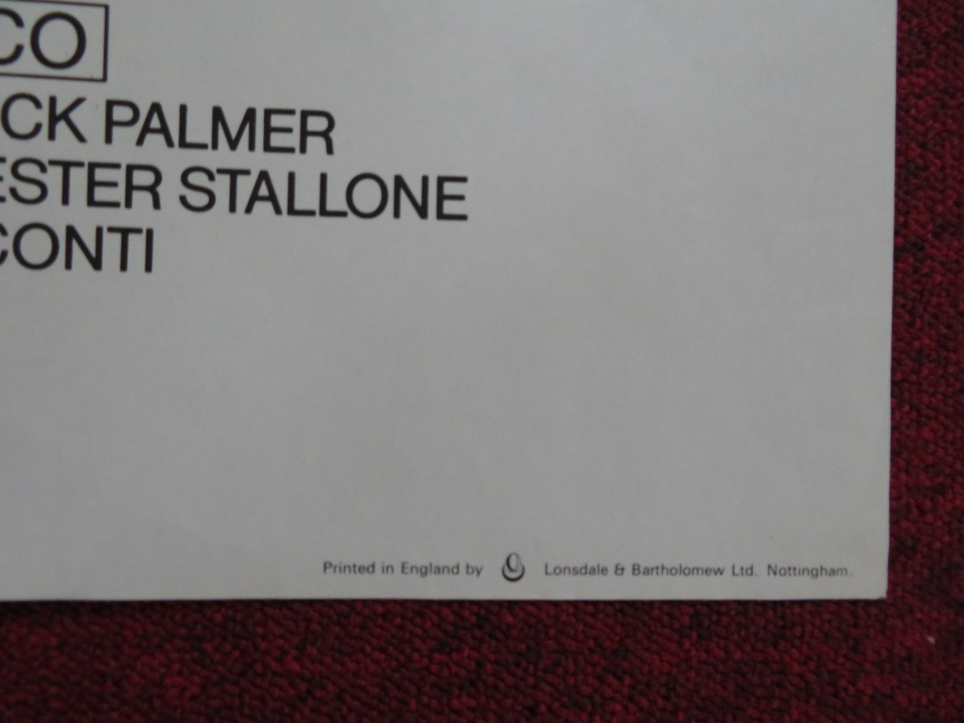 F.I.S.T UK QUAD POSTER FOLDED SYLVESTER STALLONE ROD STEIGER 1978 Rendezvous Cinema Movie posters