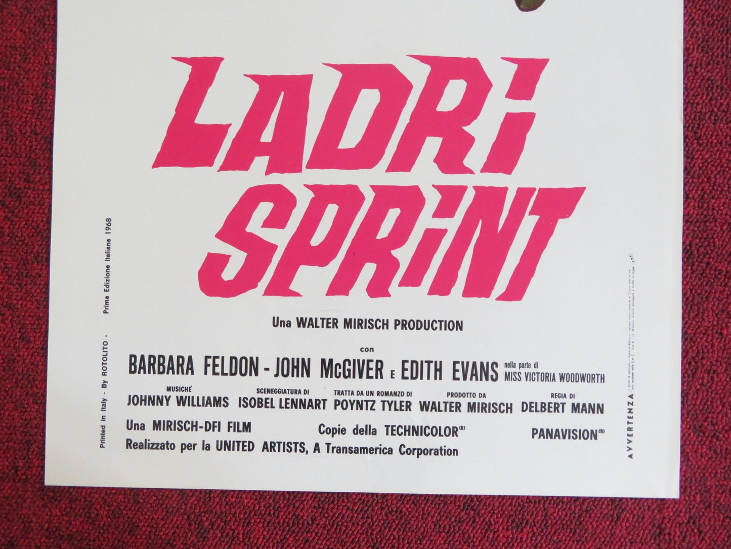 FITZWILLY ITALIAN LOCANDINA POSTER DICK VAN DYKE BARBARA FELDON 1968 Rendezvous Cinema Movie posters