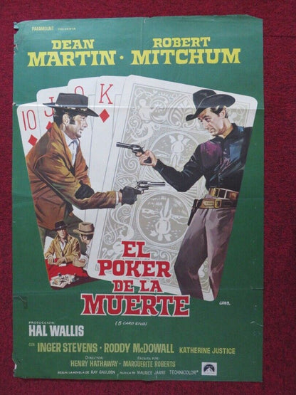 FIVE CARD STUD SPANISH ROLLED POSTER DEAN MARTIN ROBERT MITCHUM 1968 Movie posters