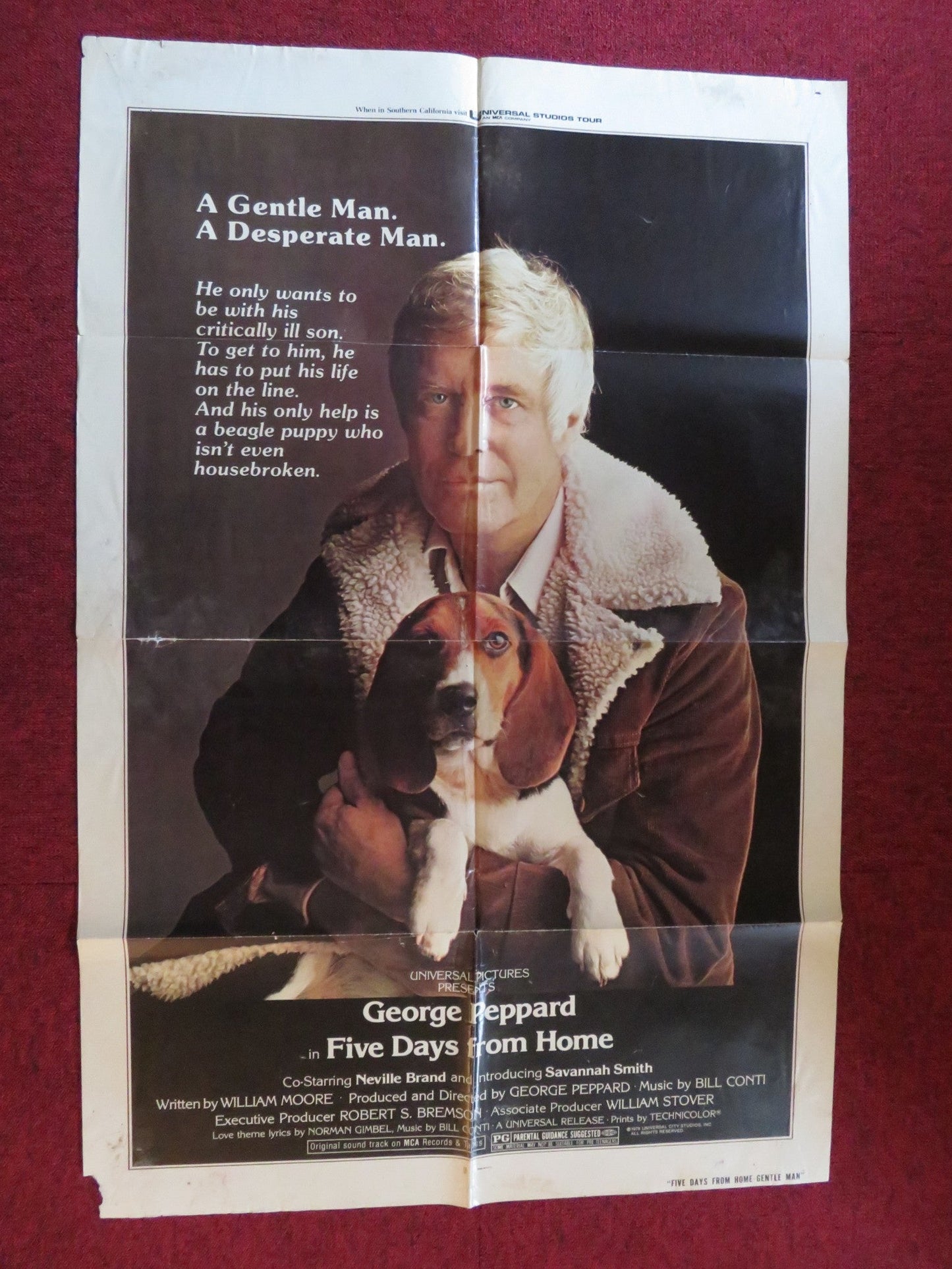 FIVE DAYS FROM HOME FOLDED US ONE SHEET POSTER GEORGE PEPPARD NEVILLE BRAND 1978 Rendezvous Cinema Movie posters