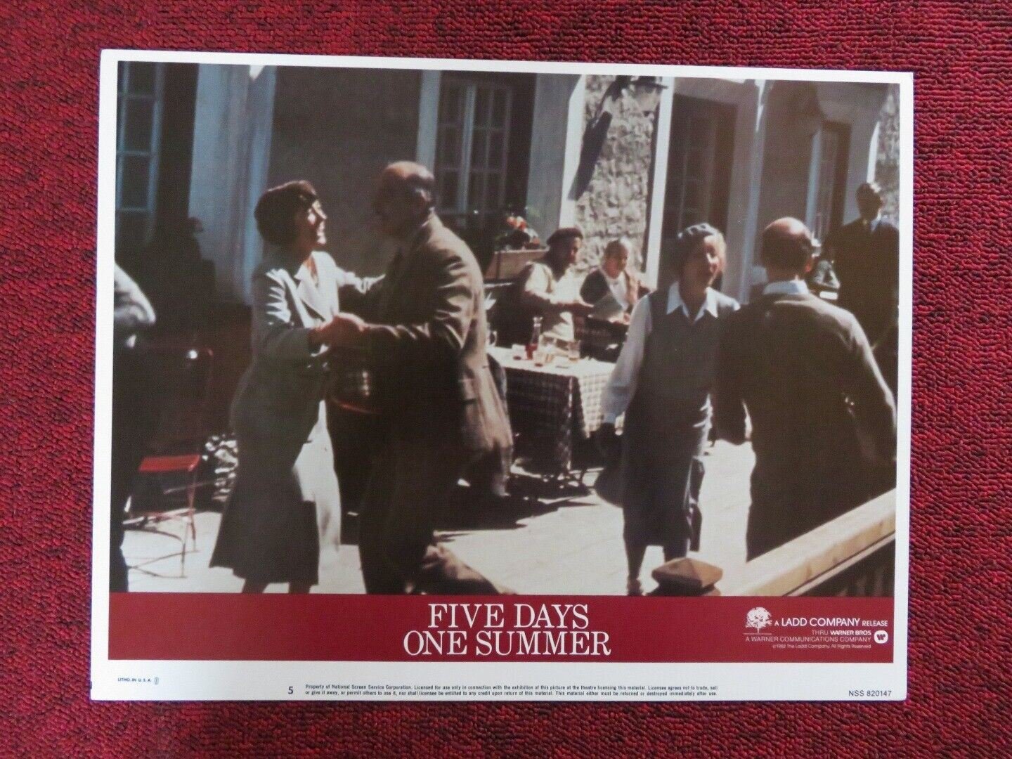 FIVE DAYS ONE SUMMER - 5 US LOBBY CARD SEAN CONNERY BETSY BRANTLEY 1982 Movie posters